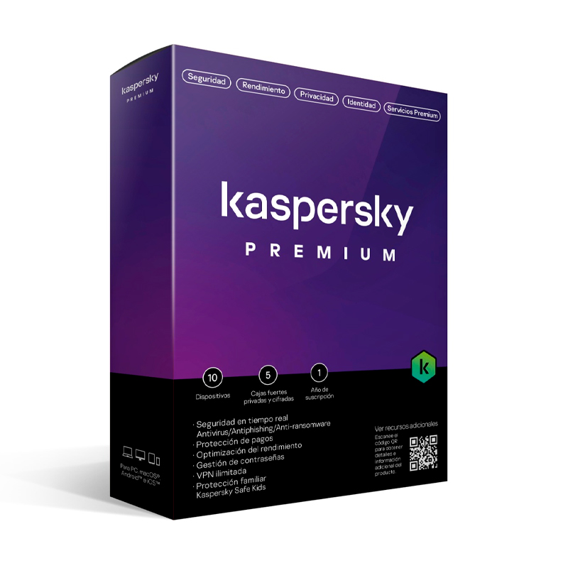 Kaspersky Premium Edition, para unos 10 dispositivos, Licencia de 1 año